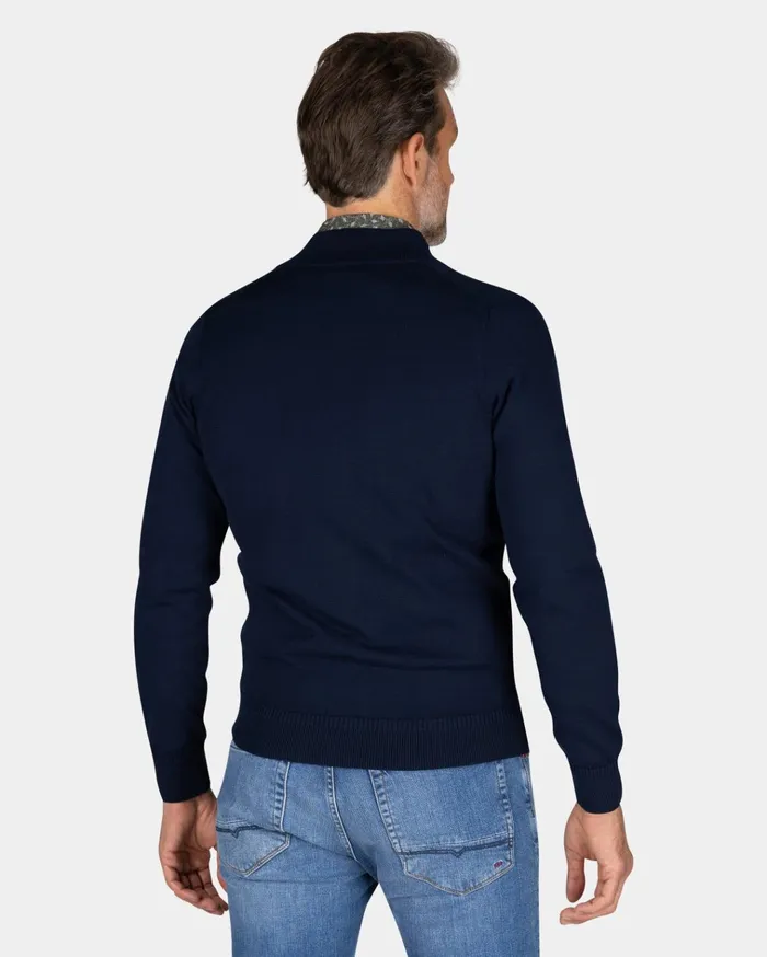 NZA New Zealand Auckland Knitwear Dark Blue Cotton Vest 8211 Autumn Navy 8211 Men