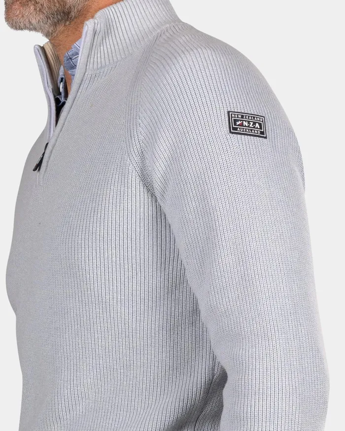 NZA New Zealand Auckland Knitwear Light Blue Knitted Half Zip Pullover 8211 Phantom Blue 8211 Men NZA New Zealand Auckland Knitwear Light Blue Knitted Half Zip Pullover 8211 Phantom Blue 8211 Men