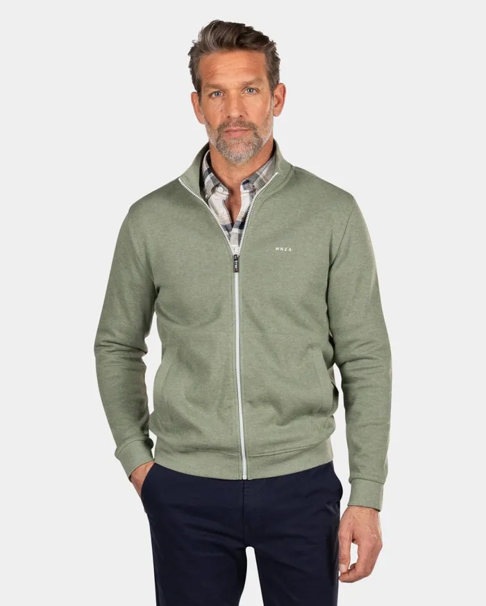 NZA New Zealand Auckland Knitwear Light Green Cardigan 8211 Sage 8211 Men