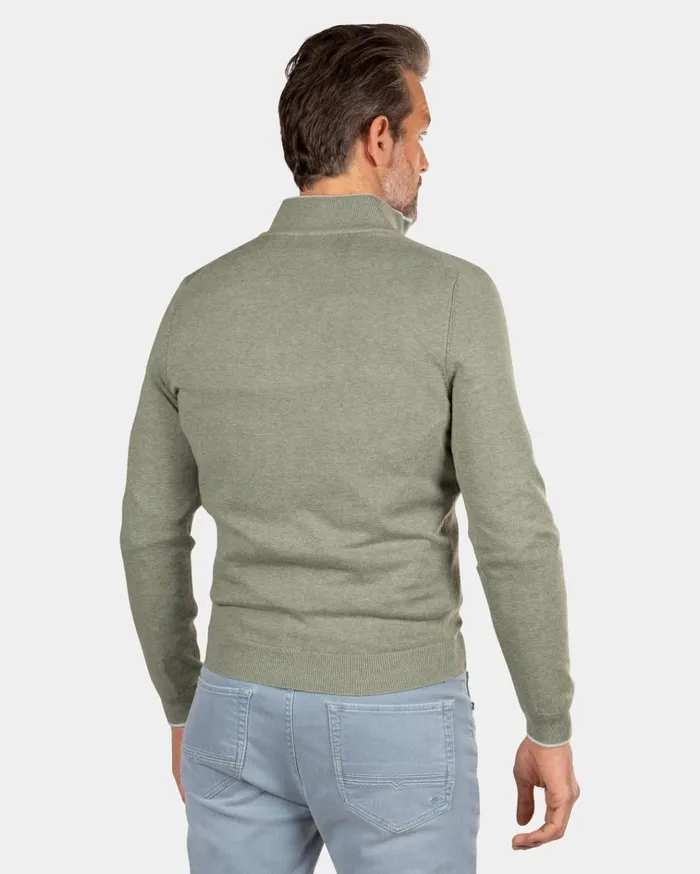 NZA New Zealand Auckland Knitwear Light Green Half Zip Pullover 8211 Sage 8211 Men