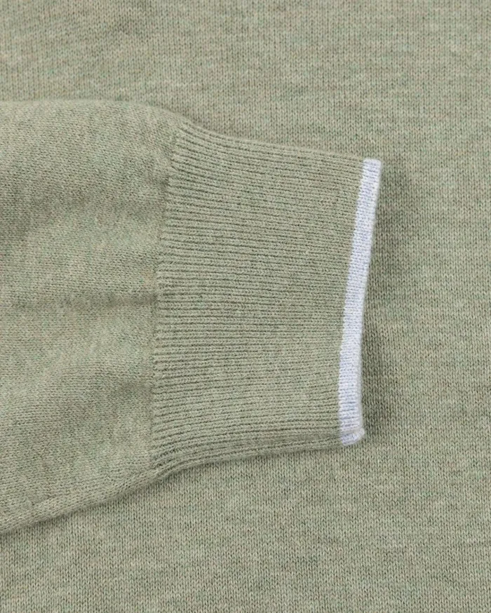 NZA New Zealand Auckland Knitwear Light Green Half Zip Pullover 8211 Sage 8211 Men