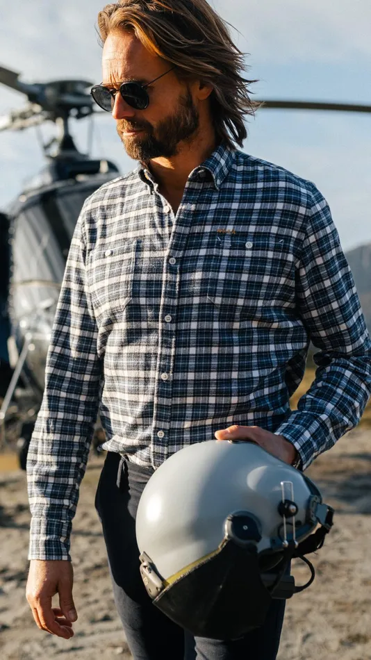 NZA New Zealand Auckland Shirts Blue And White Checkered Flannel Shirt 8211 Tin Blue 8211 Men NZA New Zealand Auckland Shirts Blue And White Checkered Flannel Shirt 8211 Tin Blue 8211 Men