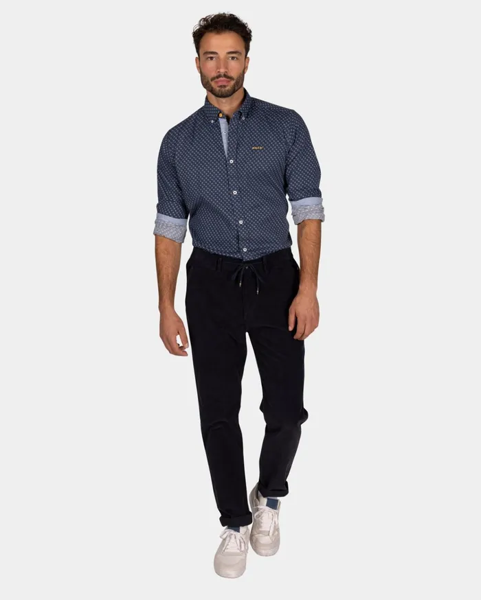 NZA New Zealand Auckland Shirts Dark Blue Shirt With White Dots 8211 Tin Blue 8211 Men