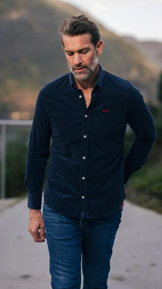 NZA New Zealand Auckland Shirts Dark Blue Stretch Cotton Shirt 8211 Winter Navy 8211 Men