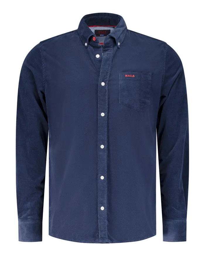 NZA New Zealand Auckland Shirts Dark Blue Stretch Cotton Shirt 8211 Winter Navy 8211 Men