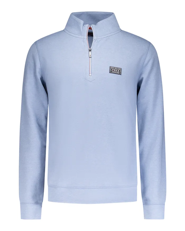 NZA New Zealand Auckland Sweatshirts Sporty Sweater With HalfZip In Blue 8211 Brave Blue 8211 Men