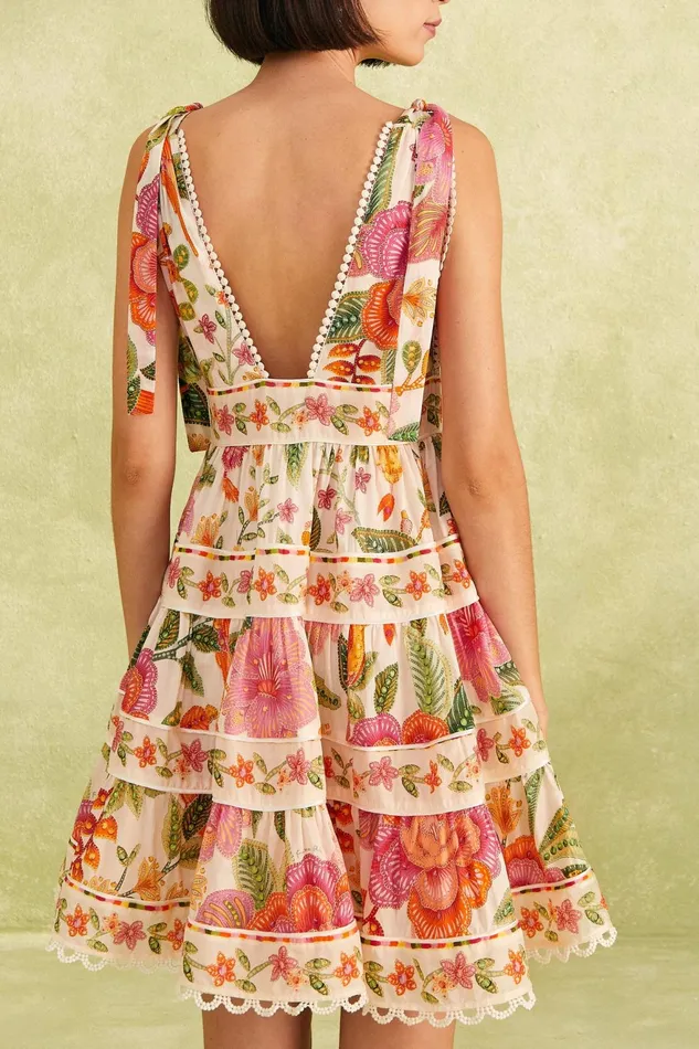 OffWhite Macaw Bloom Mini Dress Women Farm Rio Mini Dresses