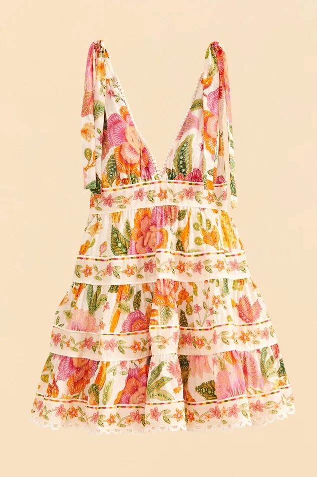 OffWhite Macaw Bloom Mini Dress Women Farm Rio Mini Dresses