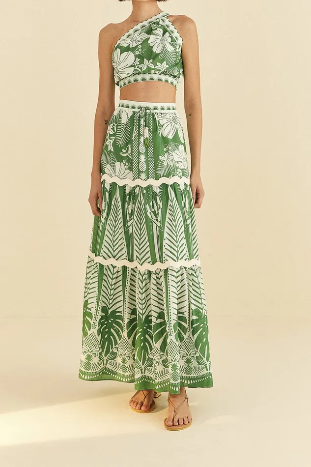 OffWhite Macaw Elegance Crop Top Women Farm Rio Crop Tops