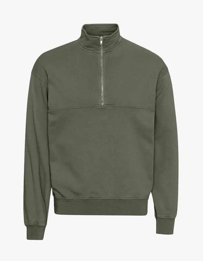 Organic Quarter Zip 8211 Dusty Olive Women Quarter Zips Colorfulstandard