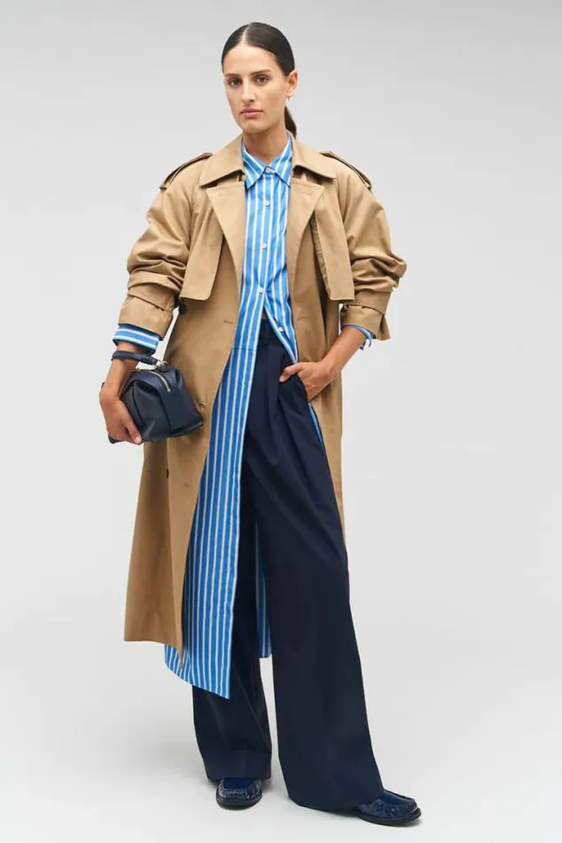 Oroton Dresses Poplin Shirt Dress Delft Blue 8211 Women