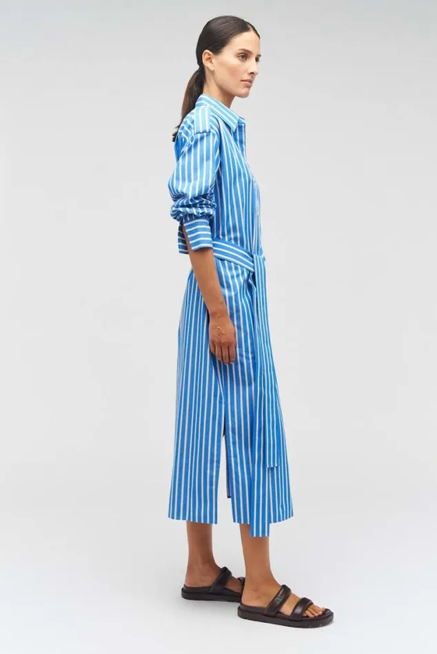 Oroton Dresses Poplin Shirt Dress Delft Blue 8211 Women