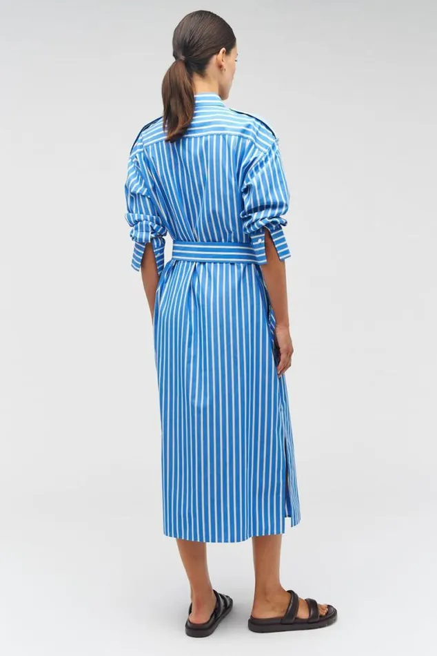 Oroton Dresses Poplin Shirt Dress Delft Blue 8211 Women