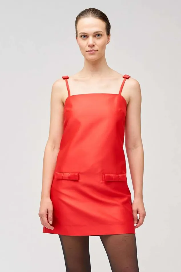 Oroton Dresses Satin Mini Dress Poppy 8211 Women