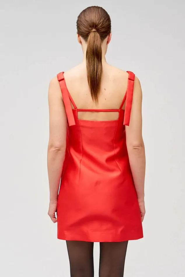 Oroton Dresses Satin Mini Dress Poppy 8211 Women