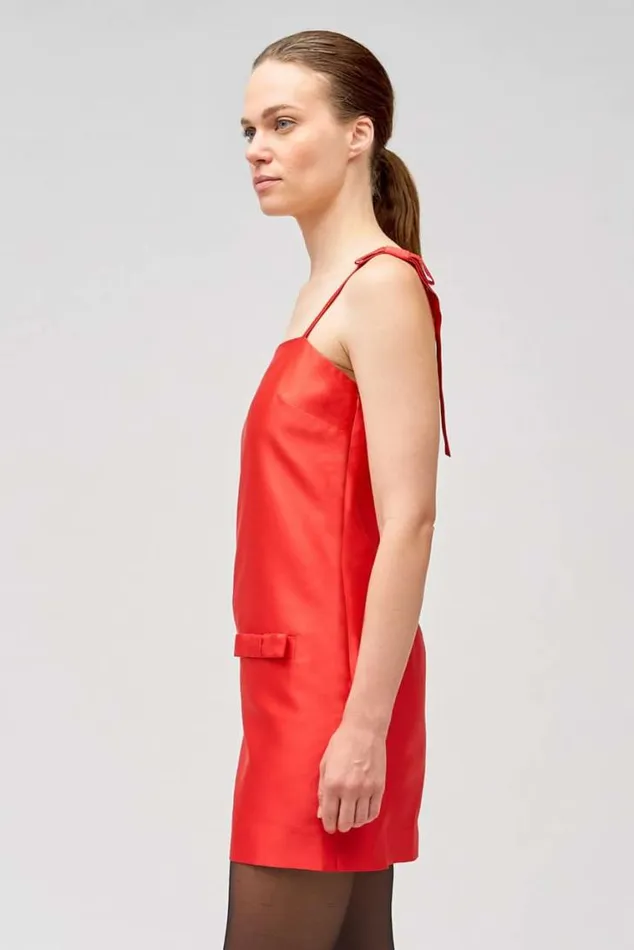 Oroton Dresses Satin Mini Dress Poppy 8211 Women