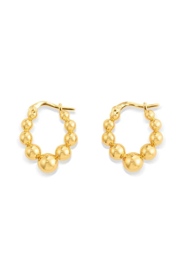 Oroton Earrings Bonnie Bead Hoops Gold 8211 Jewellery