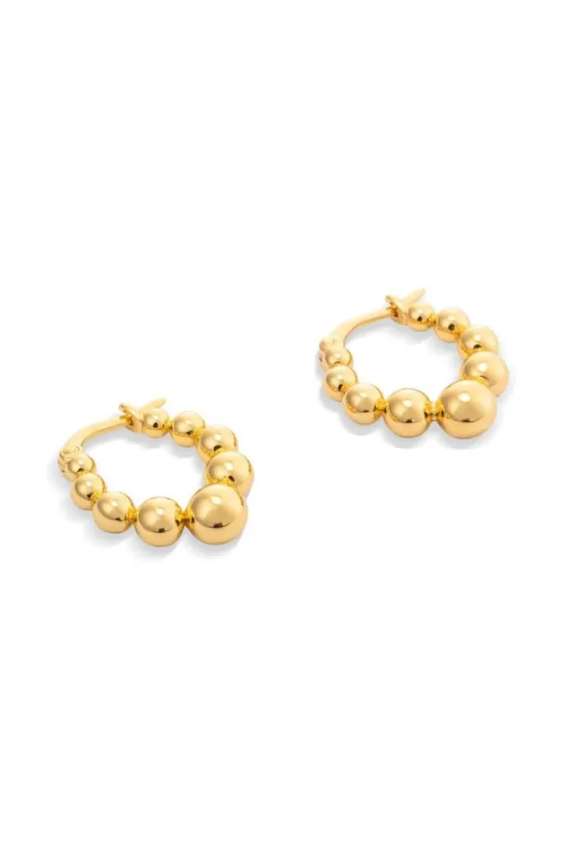 Oroton Earrings Bonnie Bead Hoops Gold 8211 Jewellery