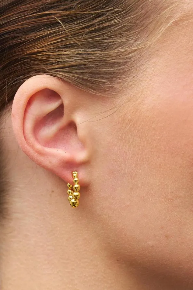 Oroton Earrings Bonnie Bead Hoops Gold 8211 Jewellery