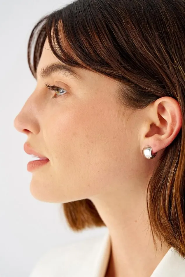 Oroton Earrings Josie Mini Huggies Silver 8211 Jewellery
