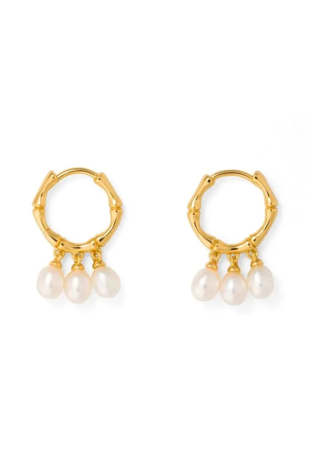 Oroton Earrings Melody Multi Pearl Huggies 18k Gold 8211 Jewellery