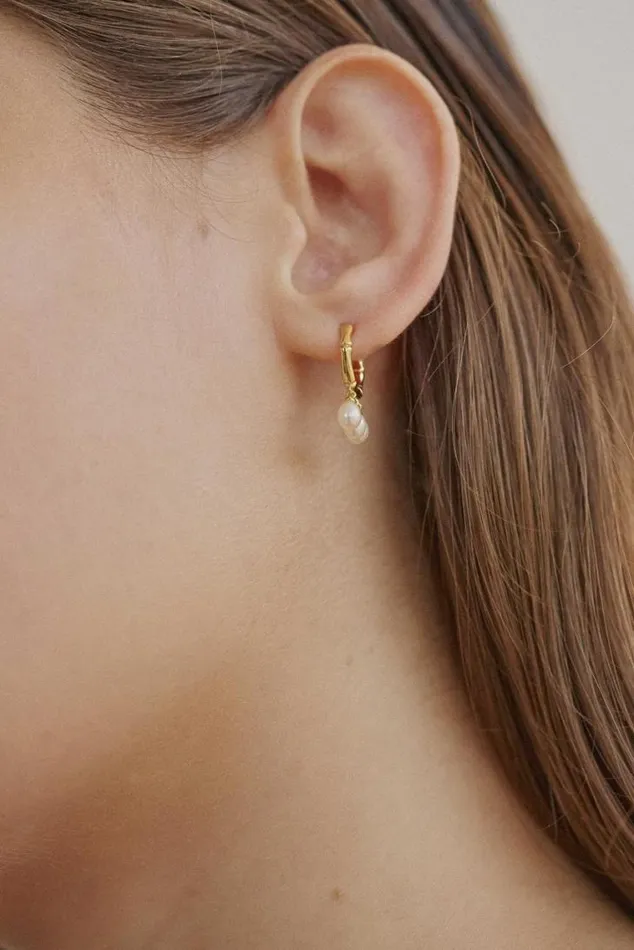 Oroton Earrings Melody Multi Pearl Huggies 18k Gold 8211 Jewellery