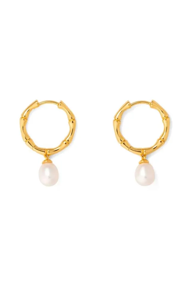 Oroton Earrings Melody Single Pearl Huggies 18k Gold 8211 Jewellery