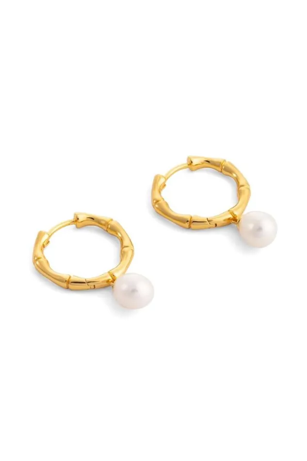 Oroton Earrings Melody Single Pearl Huggies 18k Gold 8211 Jewellery