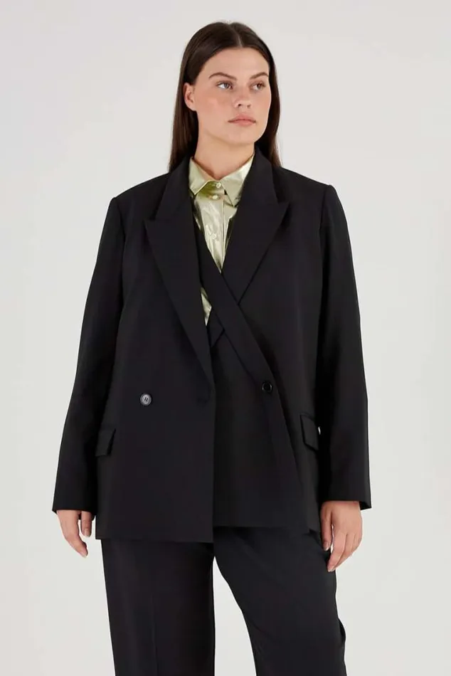 Oroton Jackets and Outerwear Double Breasted Blazer Black 8211 Women