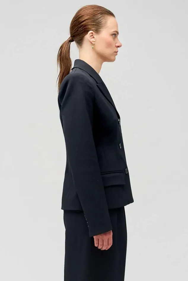 Oroton Jackets and Outerwear Shaped Double Breasted Blazer Black 8211 Women