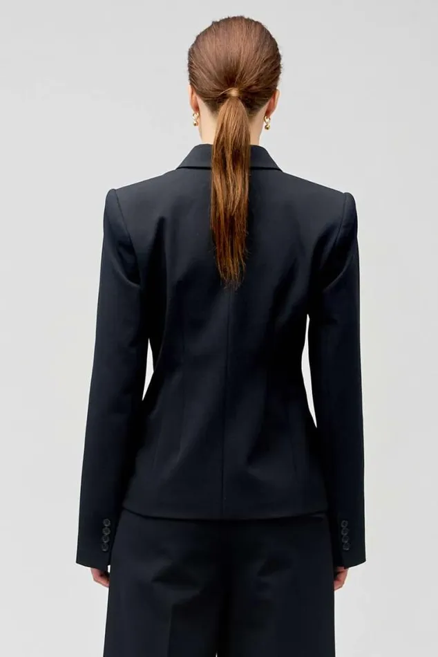 Oroton Jackets and Outerwear Shaped Double Breasted Blazer Black 8211 Women