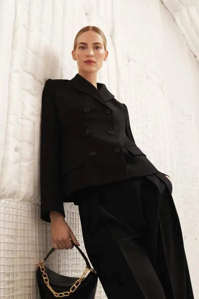 Oroton Jackets and Outerwear Shaped Double Breasted Blazer Black 8211 Women
