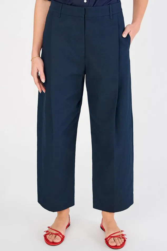 Oroton Pants Twill Pleat Pant North Sea 8211 Women