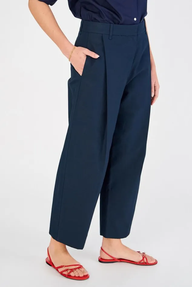 Oroton Pants Twill Pleat Pant North Sea 8211 Women