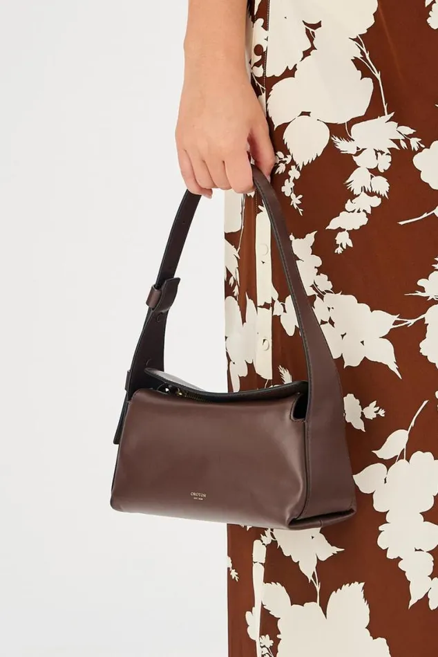 Oroton Shoulder Caroline Small Day Bag Bear Brown 8211 Women