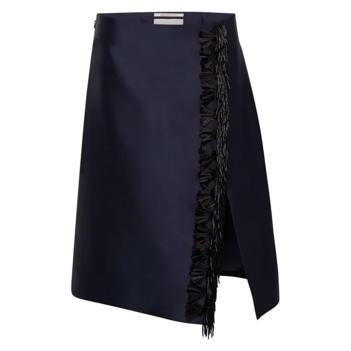 Oroton Skirts Wrap Skirt With Fringe Beading North Sea 8211 Women