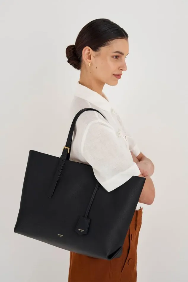 Oroton Work Margot Medium Zip Tote Black 8211 Women