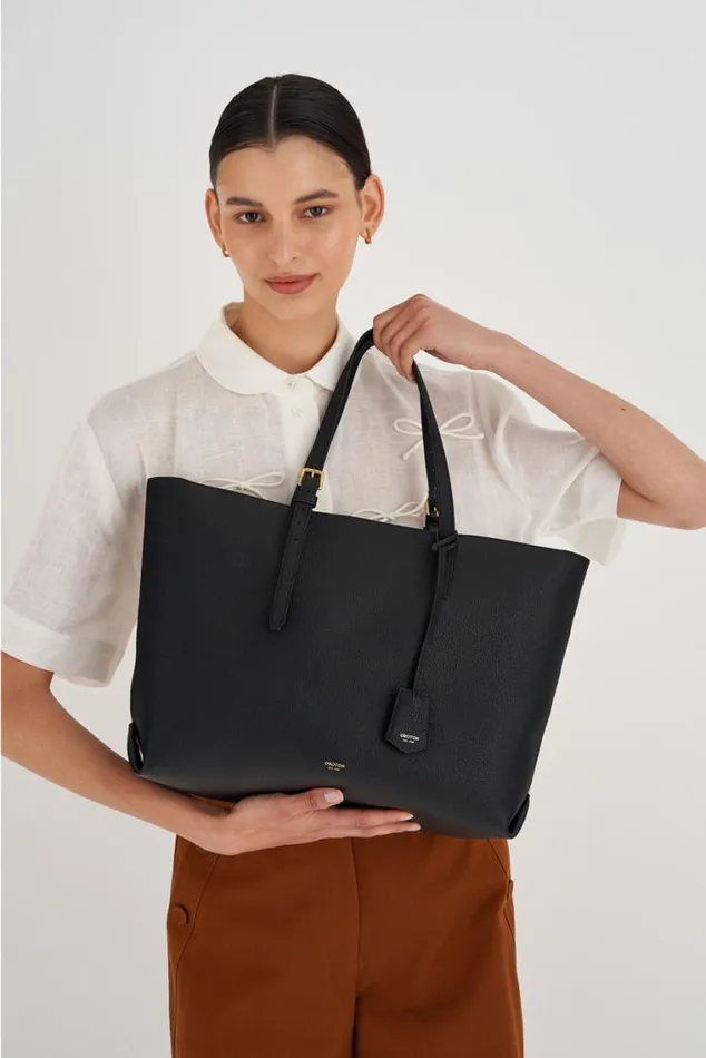 Oroton Work Margot Medium Zip Tote Black 8211 Women