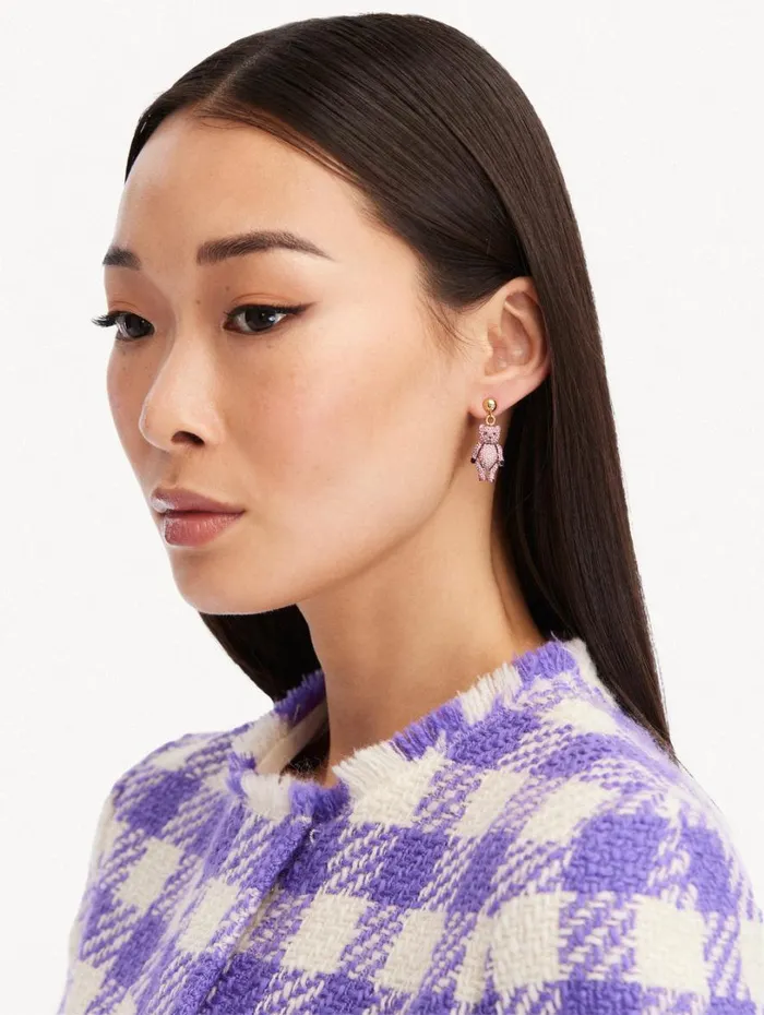 Oscar De La Renta Baby Bear Crystal Earrings Fuchsia Women Earrings Oscar De La Renta Baby Bear Crystal Earrings Fuchsia Women Earrings