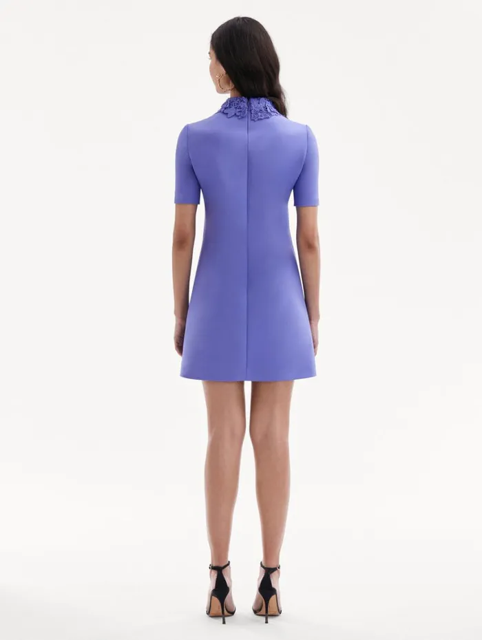 Oscar De La Renta Floral Guipure Collar Mini Dress Crocus Women Dresses Oscar De La Renta Floral Guipure Collar Mini Dress Crocus Women Dresses