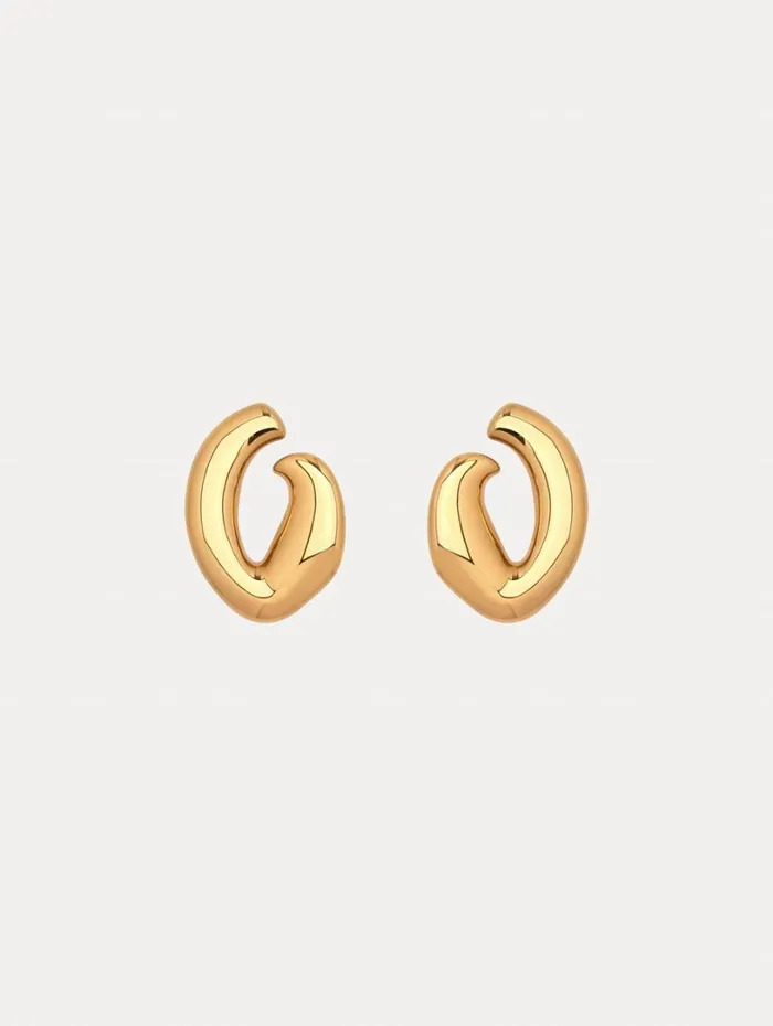 Oscar De La Renta Large O Stud Earrings Gold Women Earrings