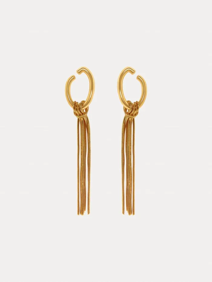 Oscar De La Renta O Knot Earrings Gold Women Earrings