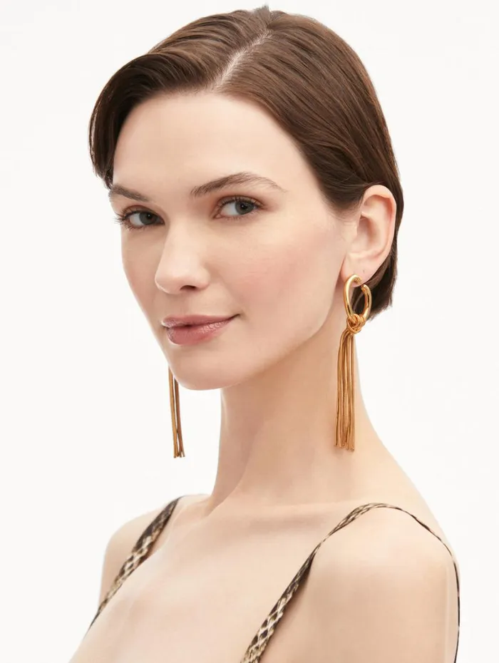Oscar De La Renta O Knot Earrings Gold Women Earrings