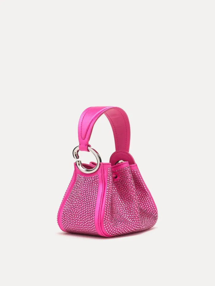 Oscar De La Renta Pav Crystal Nano O Handle Bag Peony Women Handbags