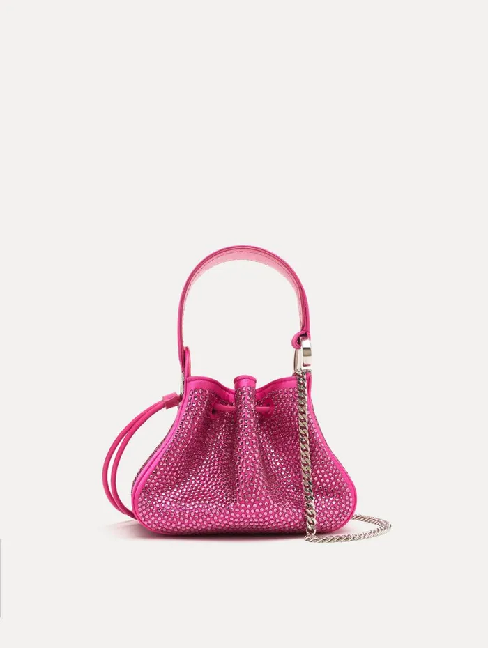 Oscar De La Renta Pav Crystal Nano O Handle Bag Peony Women Handbags