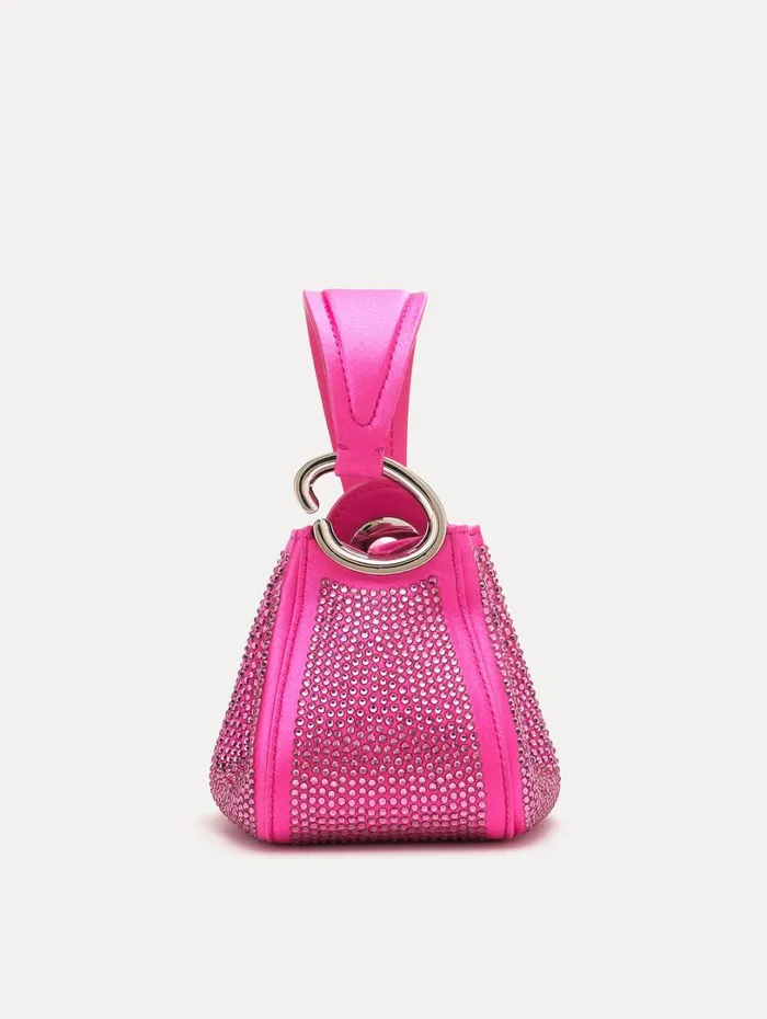 Oscar De La Renta Pav Crystal Nano O Handle Bag Peony Women Handbags