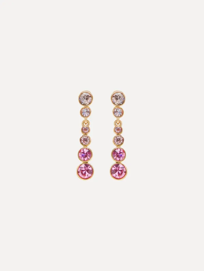 Oscar De La Renta Round Stone Drop ClipOn Earrings Rose Gold Multi Women Earrings