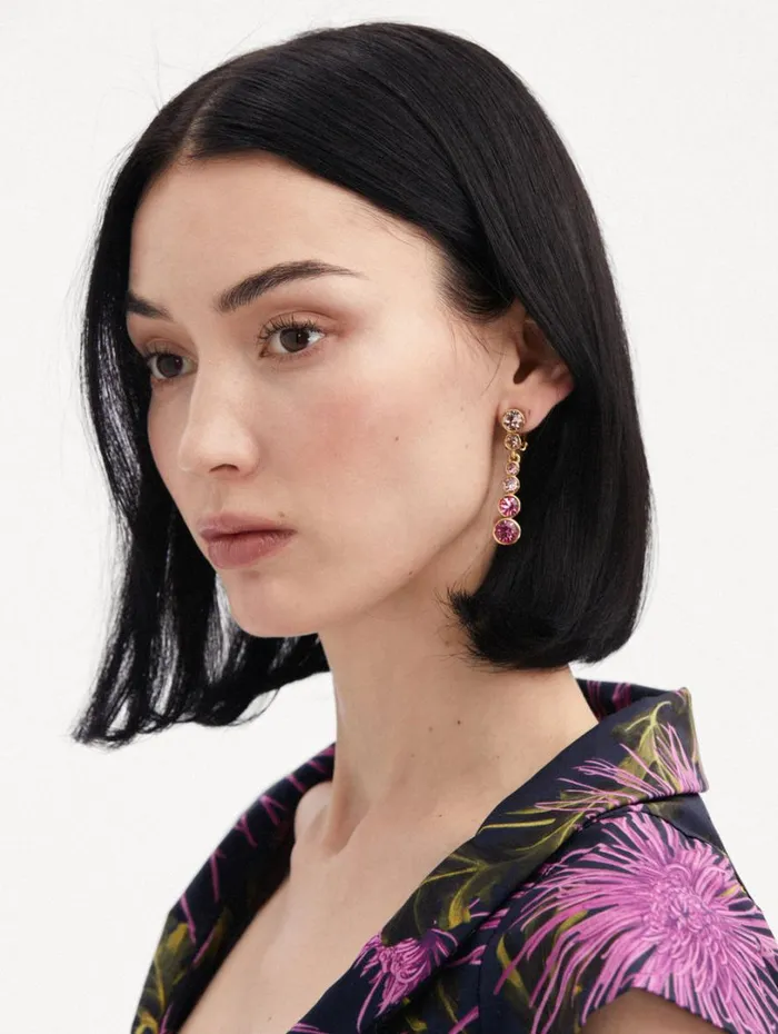 Oscar De La Renta Round Stone Drop ClipOn Earrings Rose Gold Multi Women Earrings Oscar De La Renta Round Stone Drop ClipOn Earrings Rose Gold Multi Women Earrings