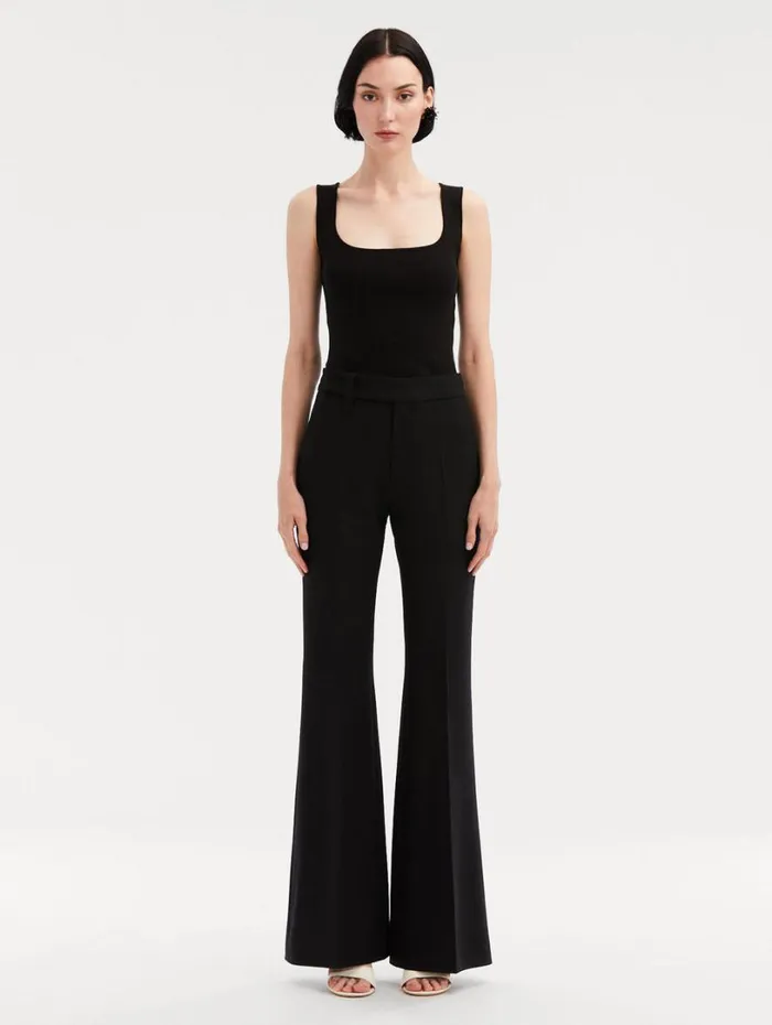 Oscar De La Renta Zip Front Flare Leg Pant Black Women Pants and Skirts Oscar De La Renta Zip Front Flare Leg Pant Black Women Pants and Skirts