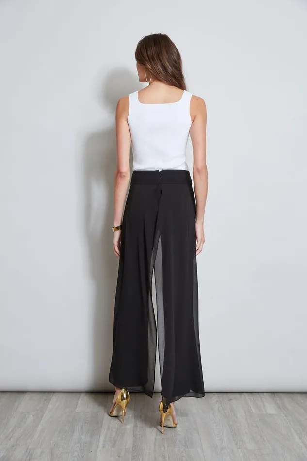 Outlet 8211 Women Bottoms Elie Tahari Chiffon Panel Pant Black